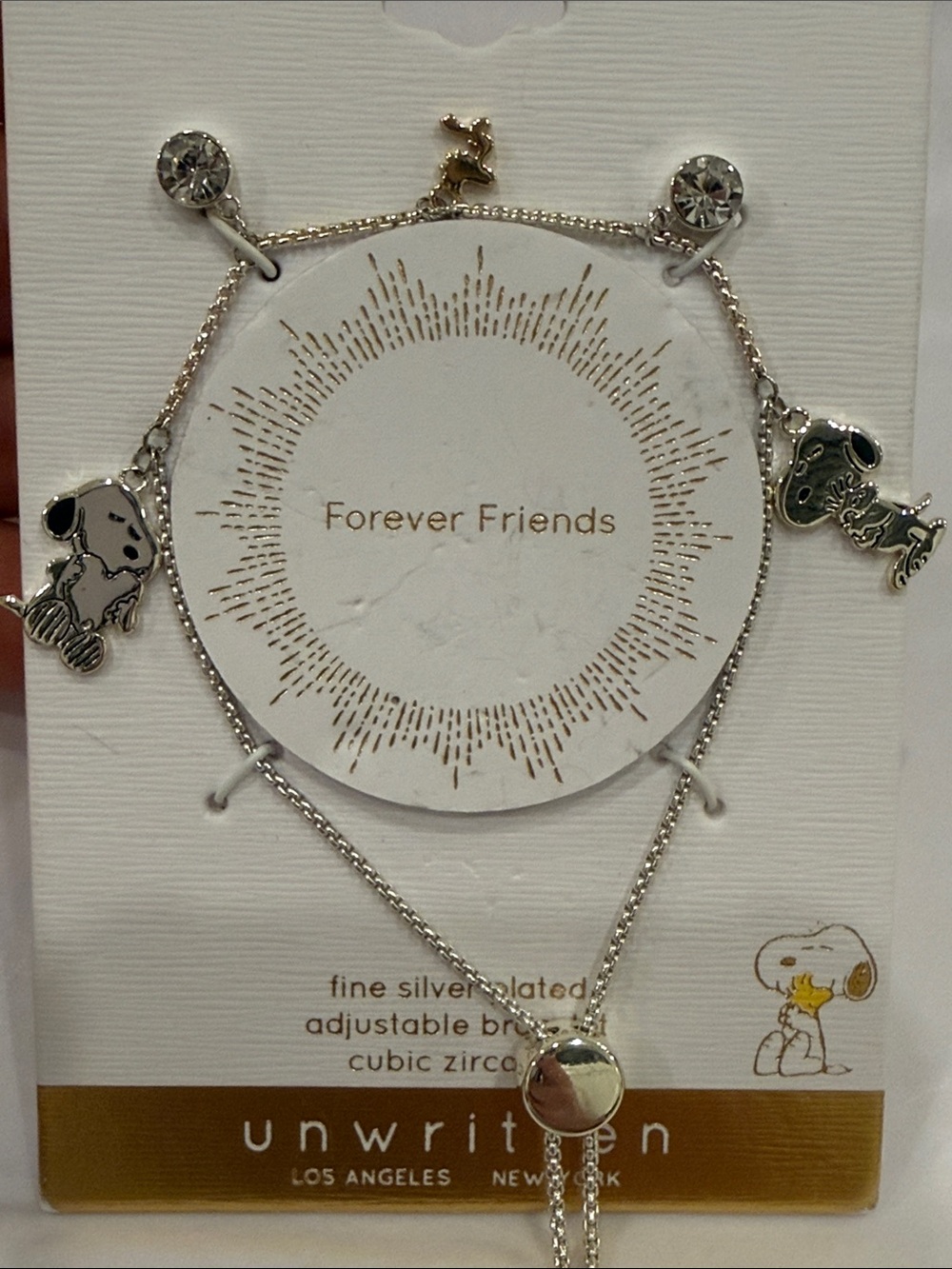 Unwritten Fine Silver Snoopy "Forever Friends" Charm Bracelet